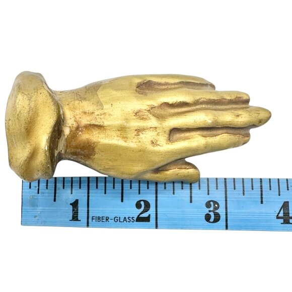 Vintage Gold Praying Hand-Shaped Salt and Pepper Shakers Collectible Religious - Picture 7 of 7